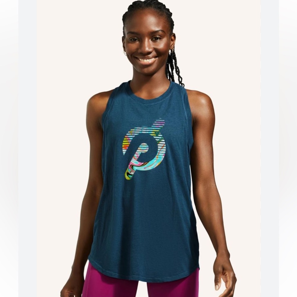 Peloton Blue  Scope Muscle Tank Top Size Small